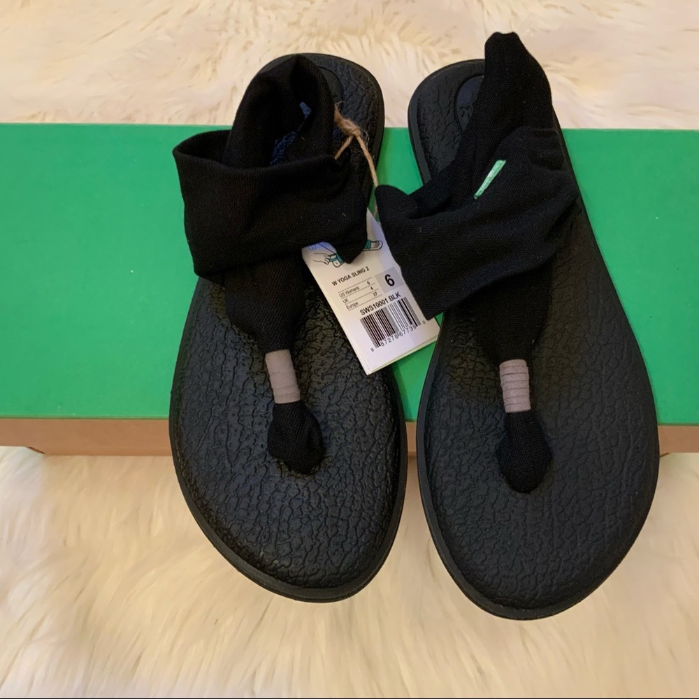 Sanuk Yoga Sling 2 Sandals - NWT - Size 6 - Black - Picture 2 of 12